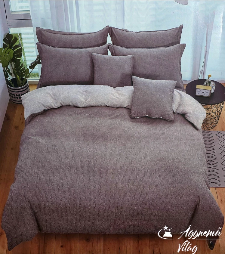 7 Részes Krepp Ágyneműhuzat Garnitúra, Barna